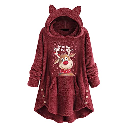 Kanpola Damen Hoodie Weihnachtspullover Oversize Lang Teddy Kapuzenpullover Sweatshirt Winter Warm Plüsch Pullover Kapuzenpullis Weihnachten Hoody Geschenk Kanpola Damen Hoodie Weihnachtspullover Oversize Lang Teddy Kapuzenpullover Sweatshirt Winter Warm Plüsch Pullover Kapuzenpullis Weihnachten Hoody Geschenk von Kanpola Damen Sweatshirts