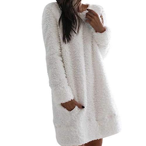 Kanpola Damen Kleid Sweatkleid Teddyfell Rundhals Pullover Sweatshirt Winter Warm Pulloverkleid mit Taschen Einfarbig Lässige Sweatshirtkleid Oberteile Kanpola Damen Kleid Sweatkleid Teddyfell Rundhals Pullover Sweatshirt Winter Warm Pulloverkleid mit Taschen Einfarbig Lässige Sweatshirtkleid Oberteile von Kanpola Damen Sweatshirts