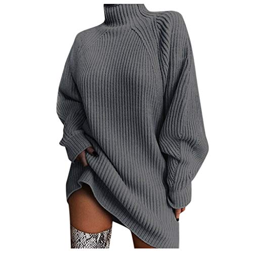 Kanpola Damen Pullover Kleid Sexy Rollkragen Minikleid Strickkleid Herbst Winter Langarm Sweatshirt Dress Elegant Sweatkleid Lässig Kleidung Dress Tops von Kanpola Damen Sweatshirts