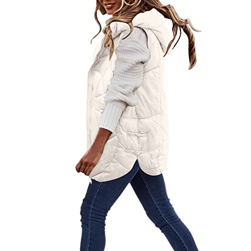 Kanpola Daunenweste Damen Winter Warm Steppweste, Oversize Ohne Ärmel Weste Longweste Laufwesten Winterjacke Daunenjacke Jacke mit Kapuze Steppjacke Wintermantel Steppjacke Daunenmantel von Kanpola Damen Sweatshirts