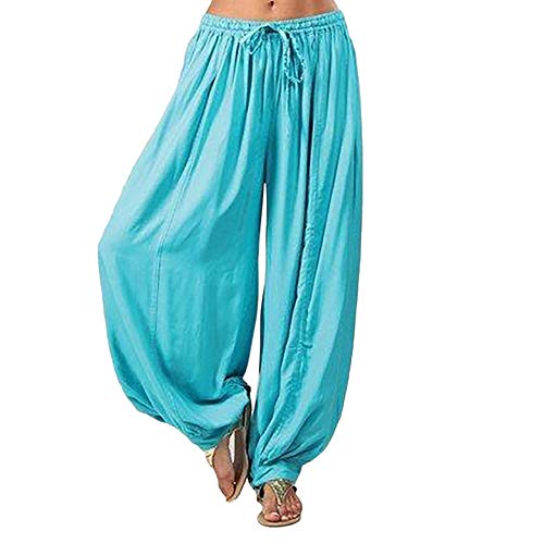 Kanpola Leinenhose Jogginghose Damen Einfarbig Haremshose Sommer Strandhosen Frauen Leinen Yoga Hose Sommerhose mit Kordelzug Loose Bequem Freizeithose von Kanpola Damen Sweatshirts