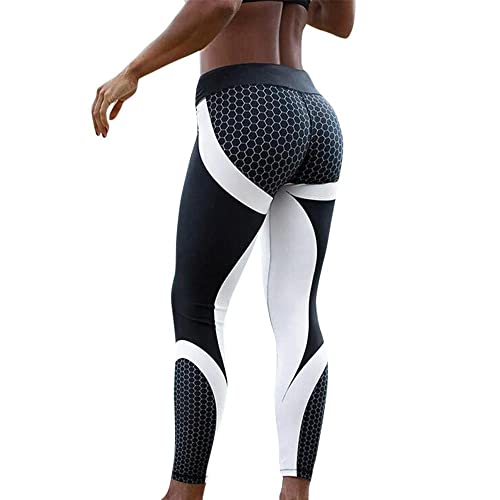 Kanpola Damen Top Damen Sport Leggings mit Totenkopf Print Yoga Hose Eng Fitnesshose Lang Strumpfhose Fitness Tights Jogginghose Sommer Herbst Winter, Zd - Weiß, S von HizoeChu