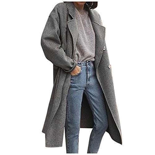 Damen Winter Mantel Blazer Wollmantel Slim Fit,Kanpola Business Frauenmantel Herbst Winter Trenchcoat Lang Warme GroßE GrößEn üBergangsjacke von Kanpola Damen Top