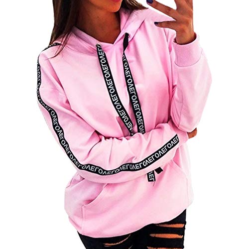 Kanpola Coole Hoodie Damen Oversize Sweatshirt Langarm Sportliche Pulli Herbst Winter Einfarbige Kapuzenpullover Lose Casual Hip-Hop Streetwear von Kanpola Damen Top