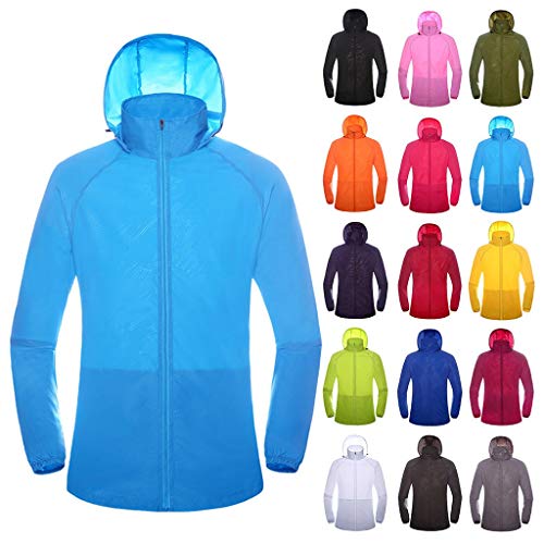 Kanpola Regenjacke Damen Outdoorjacke mit Kapuze Quick Dry Leicht Windbreaker Wasserdicht Wetterjacke Funktionsjacke Softshelljacke Wanderjacke Sommer Herbst von Kanpola Damen Top