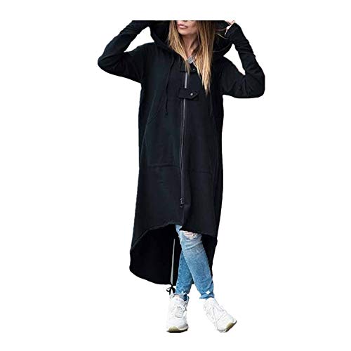 Kanpola Wintermantel Damen Lang Jacke mit Kapuze GroßE GrößEn ÜBergangsjacke BeiläUfige UnregelmäßIg Zip Hoodie Modische Sweatjacke von Kanpola Damen Top