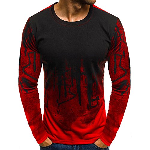Kanpola Kapuzenpullover Herren Pullover Fitness Sweatjacke Slim Fit Kapuzenshirt Langarm Hoodie Sweatshirts (XL/52, W-Rot) von Kanpola Herren T-Shirts