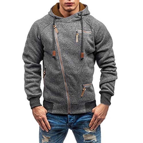 Kanpola Kapuzenpullover Herren mit reißverschluss Hoodie Zip Sportpullover für Sport Fitness Training Freizeit Trainingsjacke Kapuzensweatshirt Hooded Sweatshirt Sweatjacke Kapuzenpulli Langarmshirt von Kanpola Herren T-Shirts