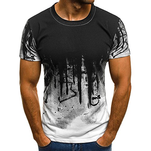 Sport T-Shirt Herren Kanpola Slim Fit Kurzarm Shirt Bluse für Jogging Yoga Männer Tops (2XL/54, Weiß) von Kanpola Herren T-Shirts