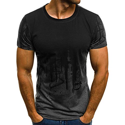 Sport T-Shirt Herren Kanpola Slim Fit Kurzarm Shirt Bluse für Jogging Yoga Männer Tops (XL/52, Grau) von Kanpola Herren T-Shirts