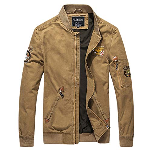 Feldjacke Herren Winter MilitäR Bomberjacke mit Multi-Taschen,Kanpola Stehkragen Cargojacke Vintage Street Freizeitjacke Outdoor Jacken Streetwear von Kanpola Herren Top