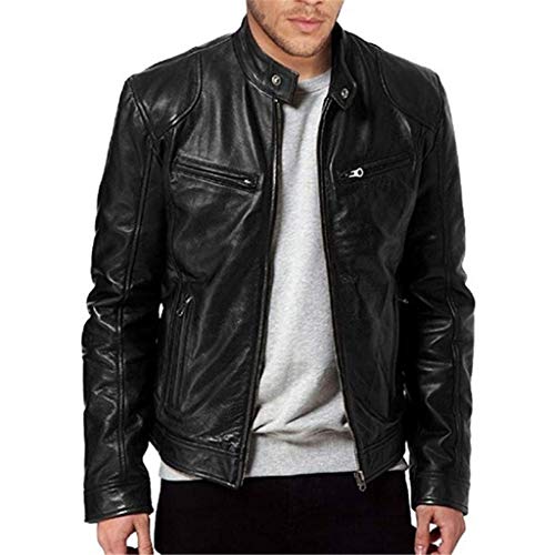 Herren Kunstleder Jacke Bikerjacke Herbst Winter MäNner Street Style Business Lederjacke Windbreaker mit GüRtel Kanpola von Kanpola Herren Top