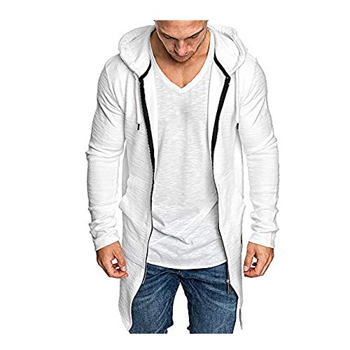 Herren Sweatjacke mit Kapuze Slim Fit Lange Kapuzenpullover,Kanpola üBergangs Leichte Kurzmantel Zip Hoodie Freizeit Cardigan von Kanpola Herren Top