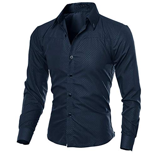 Kanpola Business Hemden Kariertes Herrenhemd Langarm Slim Fit Kent Kragen Modische Button Down Oberhemden MäNner Karohemd von Kanpola Herren Top