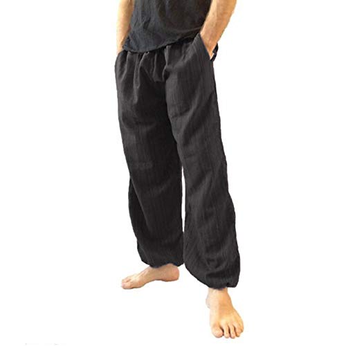 Kanpola Hosen Herren Haremshose Lang Jogginghose Sporthose Leichte Stoffhose Freizeithose mit Taschen Lose Pluderhose Stretch Yoga Hose Strand Bequem Atmungsaktives von Kanpola Herren Top