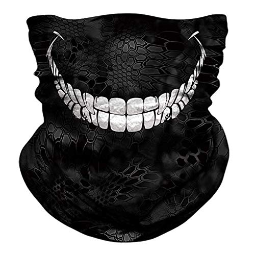 Kanpola Multifunktionstuch Herren & Damen 3D Druck Totenkopf Schlauchtuch Outdooer Staubschutz Gesichtsmaske, Atmungsaktiv Sport Halstuch Motorrad Face Shield Skimaske Halswärmer,Halloween KostüMe von Kanpola Herren Top