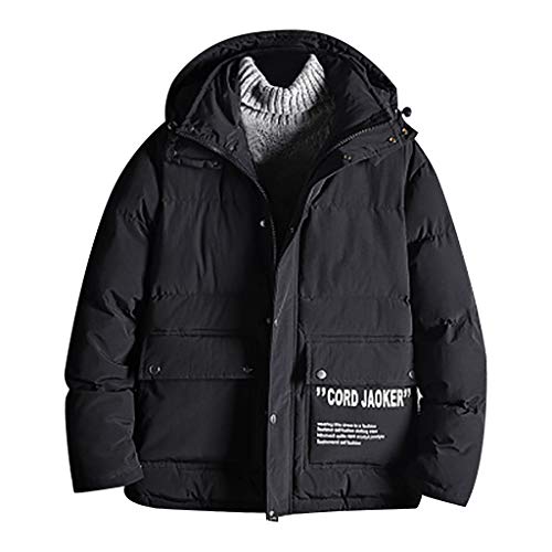 Steppjacke Herren Warme Winterjacke mit Kapuze,Kanpola Outdoor Wattierte Jacken Sportliche Freizeitjacke Tasche Basic Daunenjacke von Kanpola Herren Top