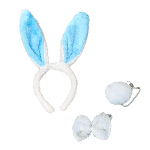 Oster Hasenohren Haarreif Kanpola Stirnbänder Haarband Fliege Schleife Schwanz Kaninchenohr Ostern Deko Accessories für Erwachsene Kinder Cosplay von Kanpola Party