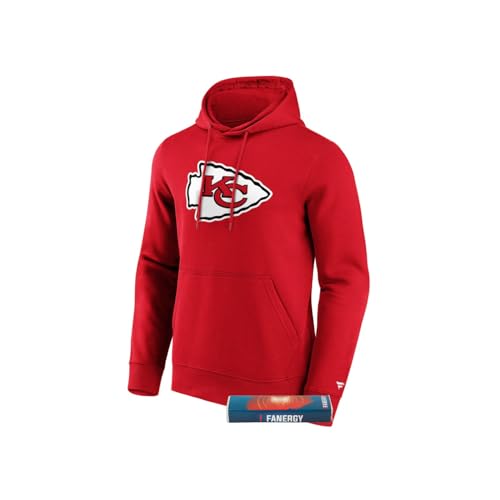 Kansas City Chiefs Hoodie Logo Kapuzenpullover Herren NFL Fanartikel +Fanergy Traubenzucker (DE/NL/SE/PL, Alphanumerisch, M, Regular, Regular, Rot) von Kansas City Chiefs