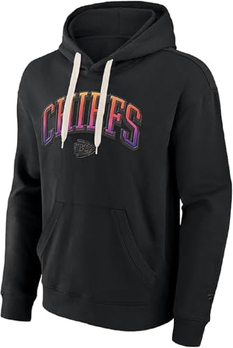 Kansas City Chiefs NFL Hoodie Kapuzenpullover Sweatshirt Gradient Fleece (DE/NL/SE/PL, Alphanumerisch, M, Regular, Regular, Schwarz) von Kansas City Chiefs