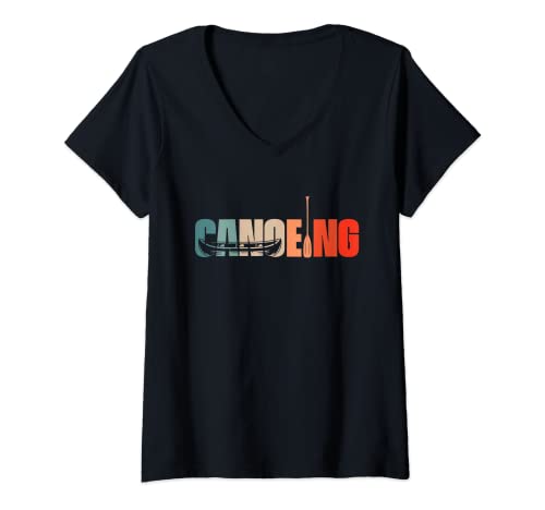 Damen Retro Kanu Kajak Wassersport - Vintage Kanu T-Shirt mit V-Ausschnitt Damen Retro Kanu Kajak Wassersport - Vintage Kanu T-Shirt mit V-Ausschnitt von Kanu Geschenke & Ideen