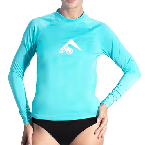 Kanu Surf Damen Keri Long-Sleeve UPF 50+ Rashguard Rash-Guard-Shirt, Aqua, S von Kanu Surf
