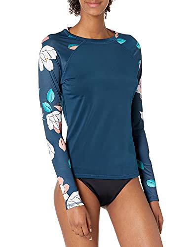 Kanu Surf Damen Keri Long-Sleeve UPF 50+ Rashguard Rash-Guard-Shirt, Darren Navy, Medium von Kanu Surf