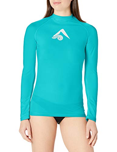 Kanu Surf Damen Keri Langarm-Rashguard LSF 50+ Rash-Guard-Shirt, Aqua, Medium von Kanu Surf