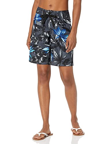 Kanu Surf Damen UPF 50+ Active Printed Swim and Workout Board Short Boardshorts, Hayley Charcoal, 38 von Kanu Surf