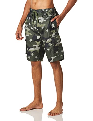 Kanu Surf Herren Bellaire (Normale und erweiterte Größen) Badehose, Camouflage-Fahne, Armeegrün, M von Kanu Surf