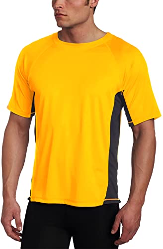 Kanu Surf Herren Cb Rashguard UPF 50+ Schwimm-Shirt (Normale und erweiterte Größen) - Orange - Large von Kanu Surf