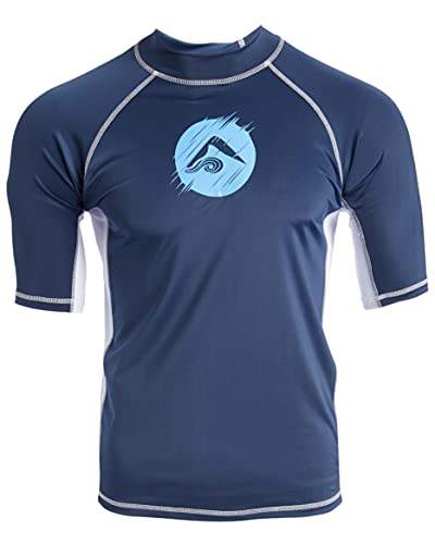 Kanu Surf Herren Horizon UPF 50+ Sun Protective Rashguard Swim Rash-Guard-Shirt, Delphin Navy, Medium von Kanu Surf