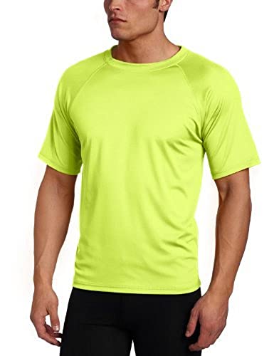 Kanu Surf Herren Kurzarm (Normale und erweiterte Größen) ل ر UPF kurzärmliges Badeshirt, LSF 50+ Rash-Guard-Shirt, Neongelb, Medium von Kanu Surf