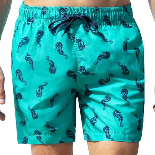 Kanu Surf Herren Monaco Swim Trunks (Regular & Extended Sizes) Badehose, Seepferdchen-Grün, L von Kanu Surf