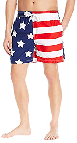 Kanu Surf Herren Monaco (Normale und erweiterte Größen) Badehose, USA-Flagge, XXL von Kanu Surf