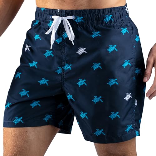 Kanu Surf Herren Turtle Quick Dry Beach Volley Swim Trunk Badehose, Terrapin Navy, Small von Kanu Surf