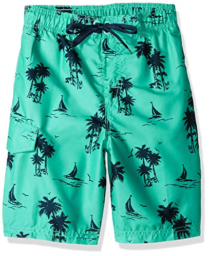 Kanu Surf Jungen Tropical Quick Dry Beach Board Shorts Swim Trunk Badehose, Harbor Green, Mittel von Kanu Surf