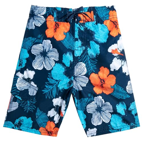 Kanu Surf Jungen Viper Quick Dry UPF 50+ Beach Swim Trunk Badehose, Hangout Marineblau/Orange, Large von Kanu Surf