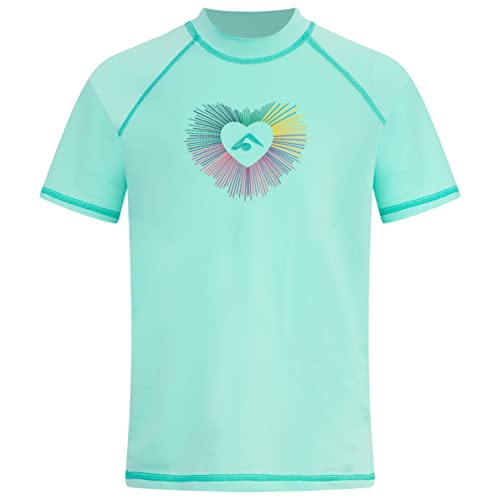 Kanu Surf Mädchen Jade for UPF 50+ Sun Protection Short Sleeve Girls' Swim Rash-Guard-Shirt, Love Ice Green, 38 DE von Kanu Surf