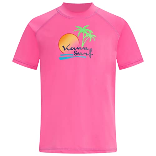 Kanu Surf Mädchen Jade, UV-Schutzfaktor 50+ Rash-Guard-Shirt, Sunset Neon Pink, 140 von Kanu Surf