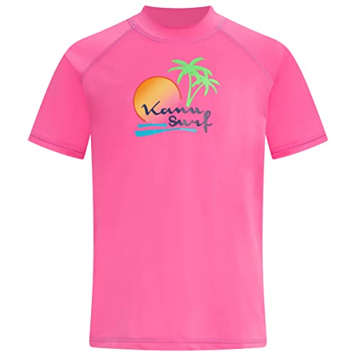 Kanu Surf Mädchen Jade, UV-Schutzfaktor 50+ Rash-Guard-Shirt, Sunset Neon Pink, 164 von Kanu Surf