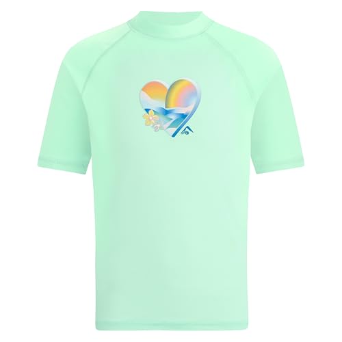 Kanu Surf Mädchen Jade for UPF 50+ Sun Protection Short Sleeve Girls' Swim Rash-Guard-Shirt, Fiona Ice Green, 10 von Kanu Surf
