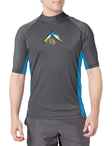 Kanu Surf Mercury Herren-Rashguard-Schwimm-Shirt, UV-Schutzfaktor 50+, kurzärmelig - grau - Medium von Kanu Surf