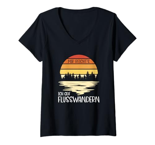 Damen Kajak Flusswandern Kanufahren Zubehör Flusswanderung Kanu T-Shirt mit V-Ausschnitt Damen Kajak Flusswandern Kanufahren Zubehör Flusswanderung Kanu T-Shirt mit V-Ausschnitt von Kanufahren Zubehör und Kanu Gadgets