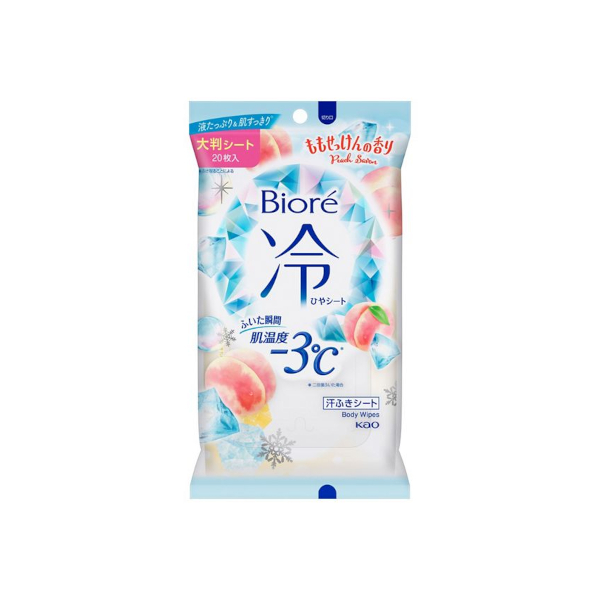 Kao - Biore Cooling Body Wipes - 20 sheets - Peach Savon Scent von Kao