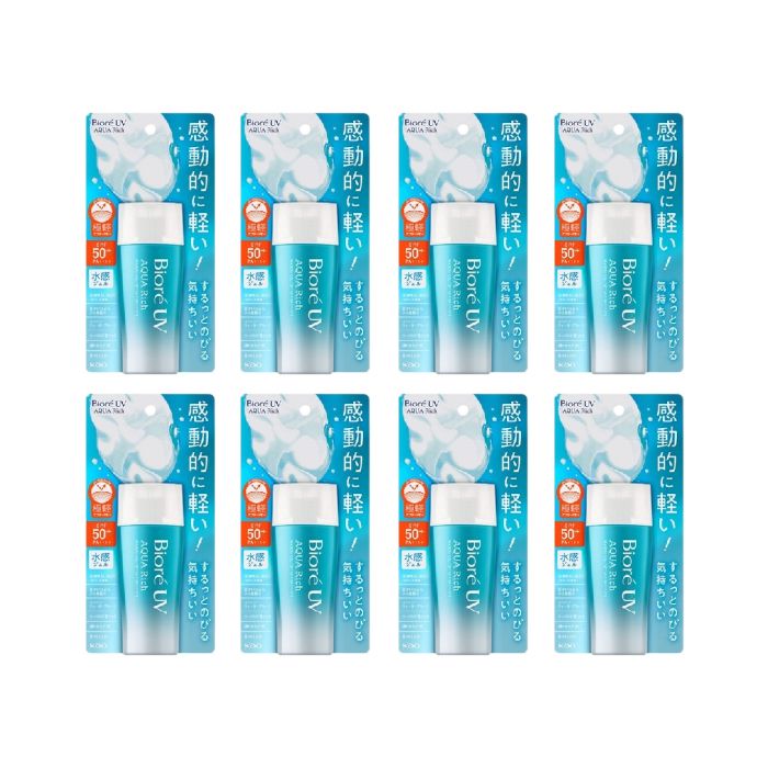 Kao Biore UV Aqua Rich Watery Gel SPF50+ PA++++ - 70ml 8pcs Set von Kao