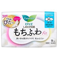 Kao - Laurier Happy Skin Mochifuwa Fit Special Daytime Use 30cm With Wings 9 pcs von Kao