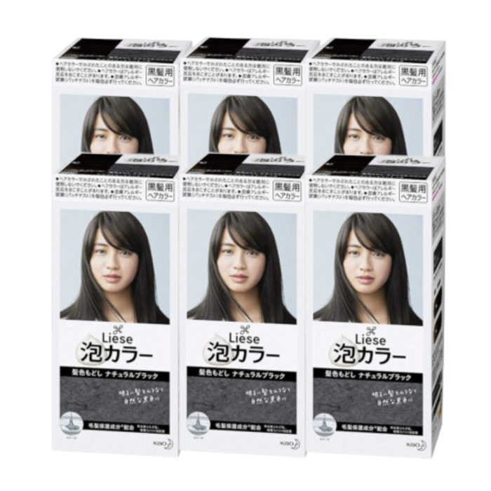 Kao - Liese Creamy Bubble Color (Japan Version) - 1 box - Natural Black (6ea) Set von Kao