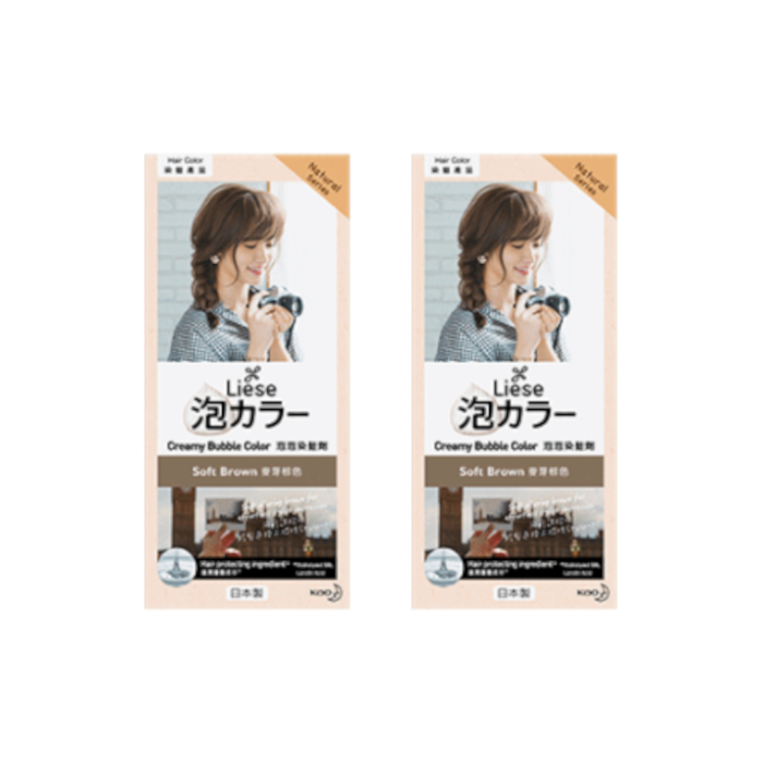 Kao - Liese Creamy Bubble Color (Natural Series) - Soft Brown -Dou Set von Kao