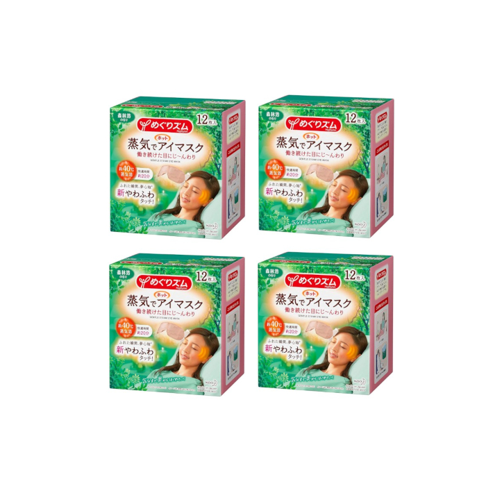 Kao - MegRhythm Gentle Steam Eye Mask - 12pcs - Forest Scent (4ea) Set von Kao